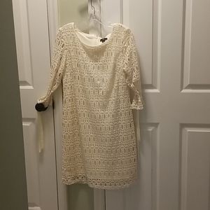 Cream Knee Length Dress